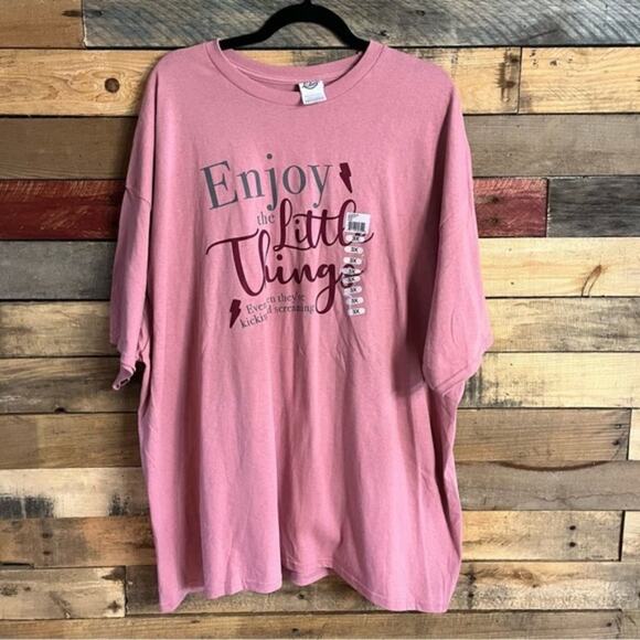 Enjoy The‎ Little Things Mauve Short Sleeve Tee Size 3X - Picture 1 of 6